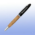 Matte Black Cork Roller Ball Pen (Screened)